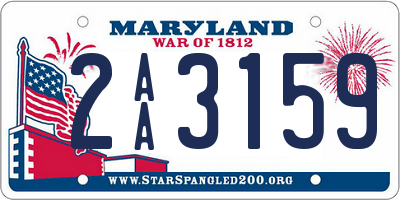 MD license plate 2AA3159