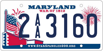 MD license plate 2AA3160