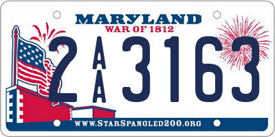 MD license plate 2AA3163