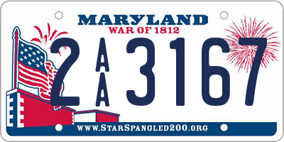 MD license plate 2AA3167