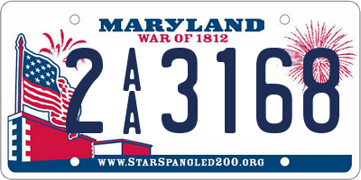 MD license plate 2AA3168