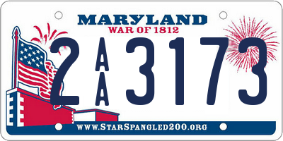 MD license plate 2AA3173