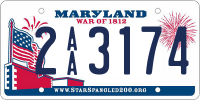 MD license plate 2AA3174