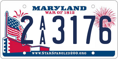 MD license plate 2AA3176