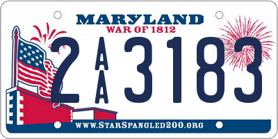 MD license plate 2AA3183