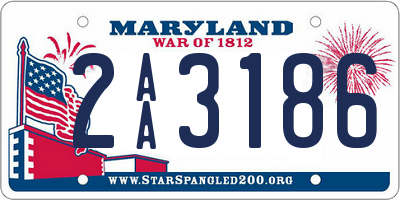 MD license plate 2AA3186