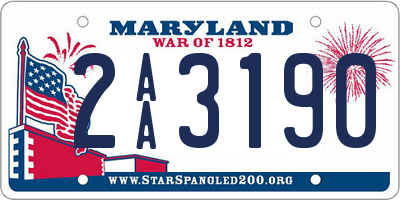 MD license plate 2AA3190