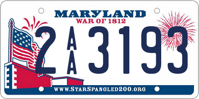 MD license plate 2AA3193
