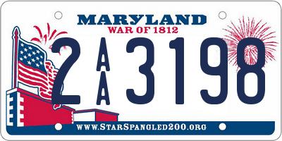 MD license plate 2AA3198