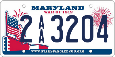 MD license plate 2AA3204