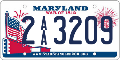 MD license plate 2AA3209