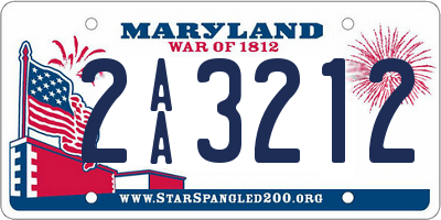 MD license plate 2AA3212