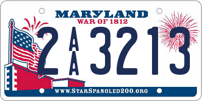 MD license plate 2AA3213