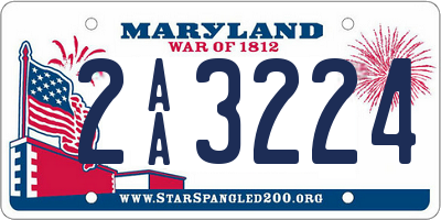 MD license plate 2AA3224