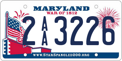 MD license plate 2AA3226