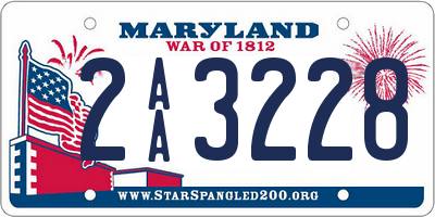 MD license plate 2AA3228