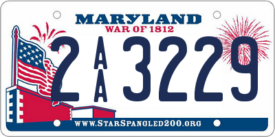 MD license plate 2AA3229