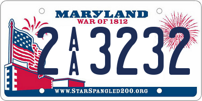 MD license plate 2AA3232