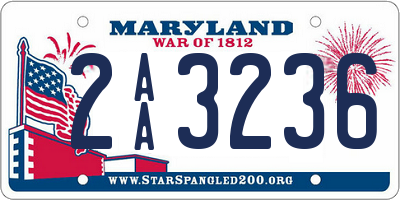 MD license plate 2AA3236