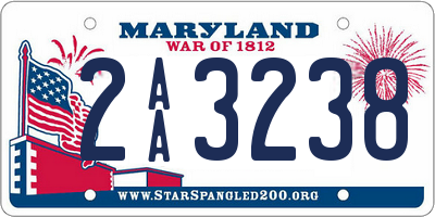 MD license plate 2AA3238