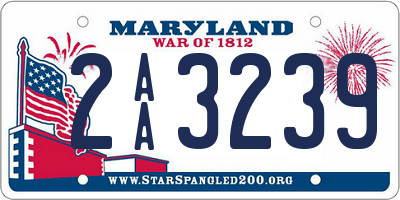 MD license plate 2AA3239