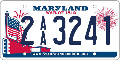 MD license plate 2AA3241