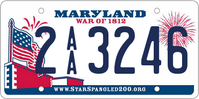 MD license plate 2AA3246