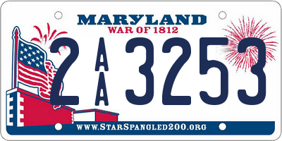 MD license plate 2AA3253
