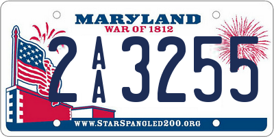 MD license plate 2AA3255