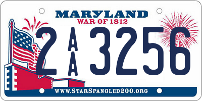 MD license plate 2AA3256