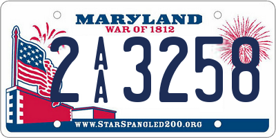 MD license plate 2AA3258