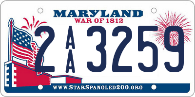 MD license plate 2AA3259