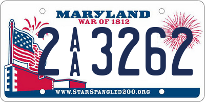 MD license plate 2AA3262