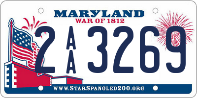 MD license plate 2AA3269