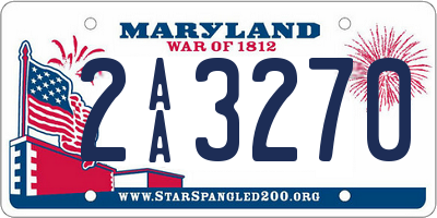 MD license plate 2AA3270
