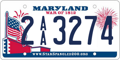 MD license plate 2AA3274