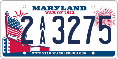 MD license plate 2AA3275