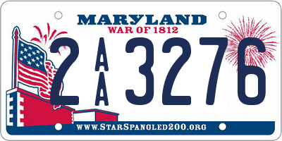 MD license plate 2AA3276