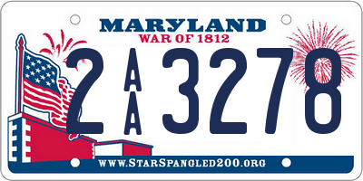 MD license plate 2AA3278