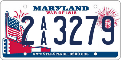 MD license plate 2AA3279