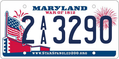 MD license plate 2AA3290