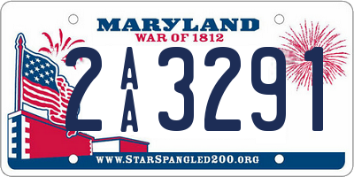 MD license plate 2AA3291