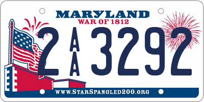 MD license plate 2AA3292