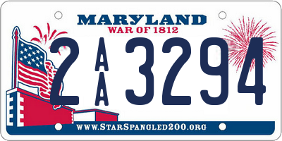 MD license plate 2AA3294