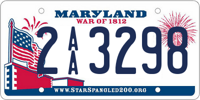 MD license plate 2AA3298