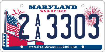 MD license plate 2AA3303