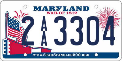 MD license plate 2AA3304