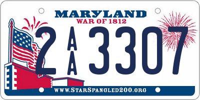 MD license plate 2AA3307