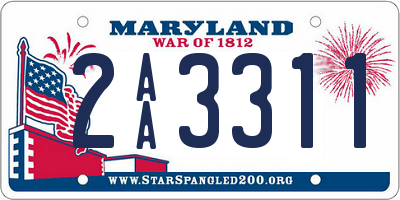 MD license plate 2AA3311