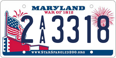 MD license plate 2AA3318